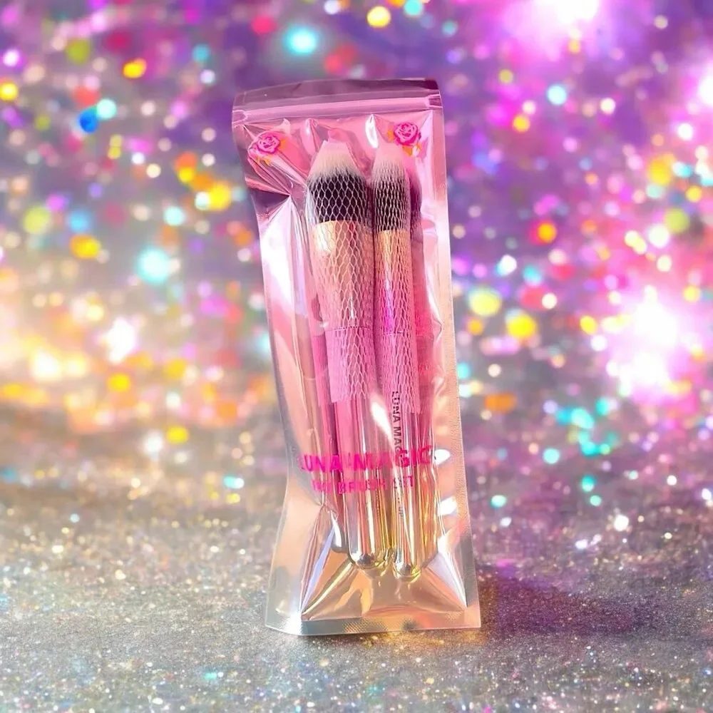Luna Magic Face Brush Set - 2 Piece - Glow Up And Blend The Rules NIP